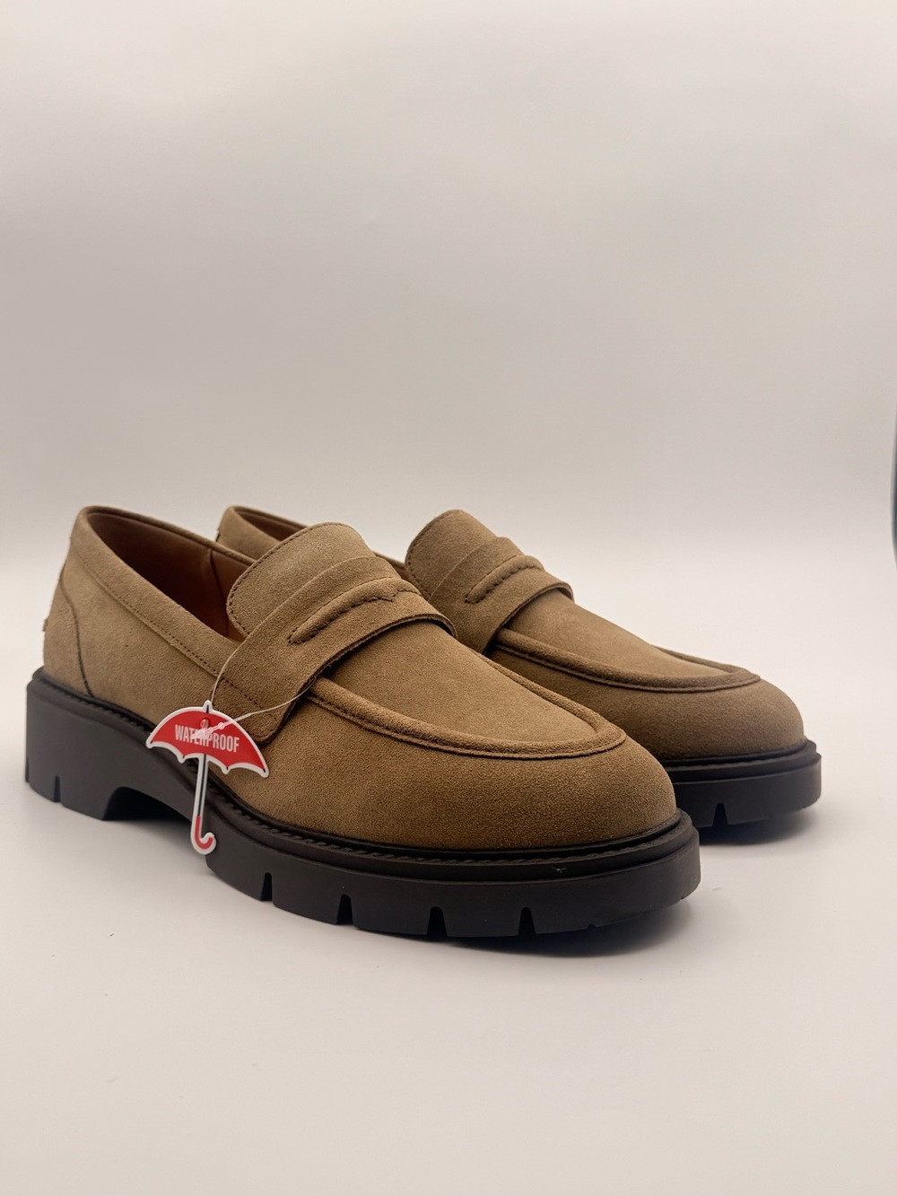 BLONDO Kaiden Waterproof Lug Loafers Taupe Suede Women’s 11 NWT